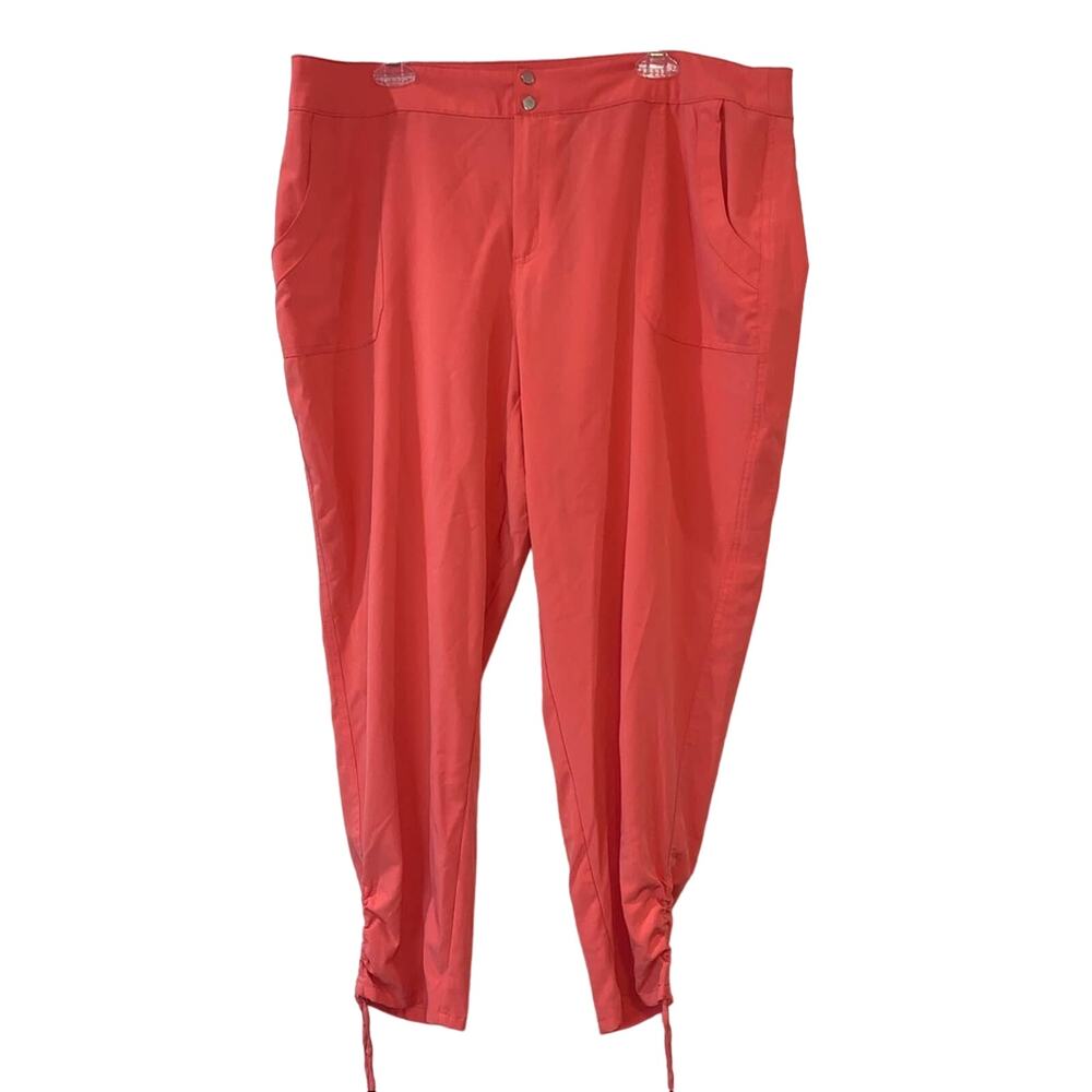 Sunday Coral Lightweight Ankle Pants 18 Ruched Drawstring Hem Casual Travel